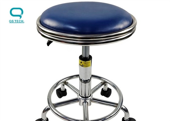 430 X 400 Mm ESD Safety Clean Room Blue Chair With Plastic Five Star Feet